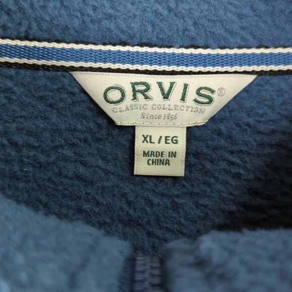 Orvis Fleece Jacket Mens XL Blue Full Zip New - Picture 2 of 8